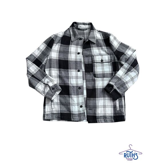 Zara Plaid Overshirt Button Down Outerwear Jacket - Picture 4 of 7